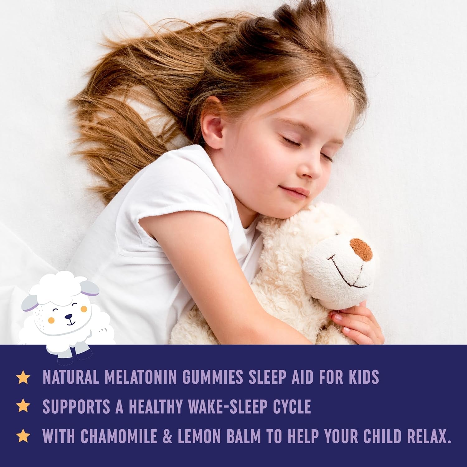 Magnesium Calming Gummies and Melatonin Gummies for Kids | Relaxation, Sleep & Wake-Sleep Cycle Support with Chamomile & Lemon Balm | 60 Gummies Each 