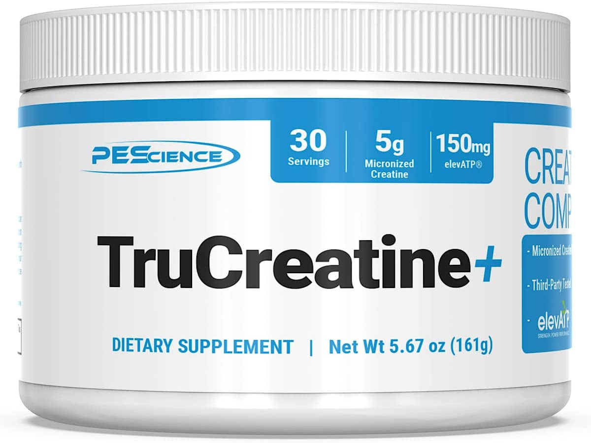 Pescience Trucreatine+, Pure Creatine Monohydrate and Elevatp Powder, 30 Servings