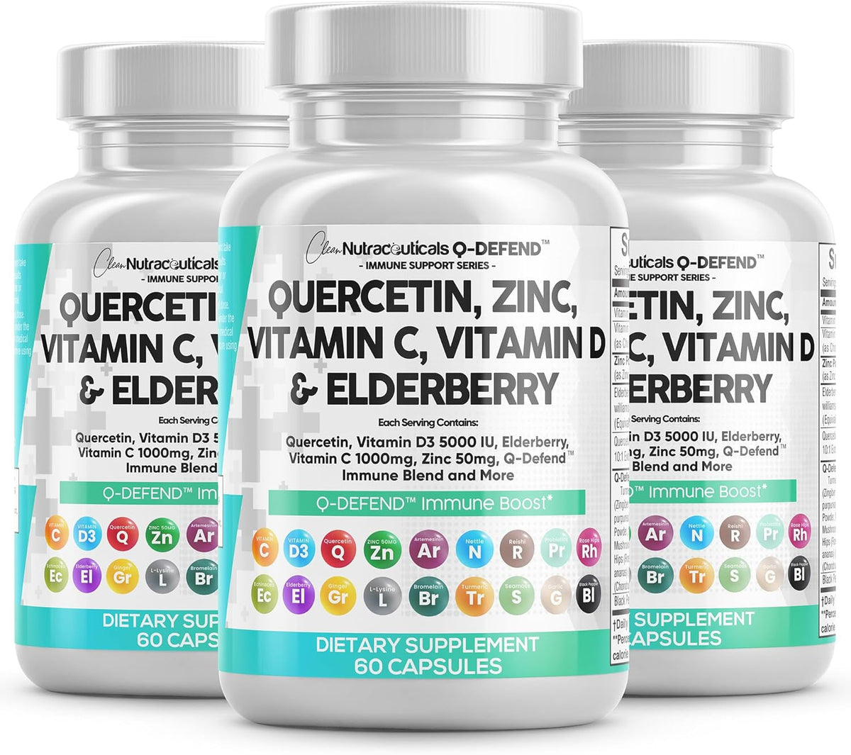 Clean Nutraceuticals Quercetin Zinc Vitamin C Vitamin D Bromelain Elde ...