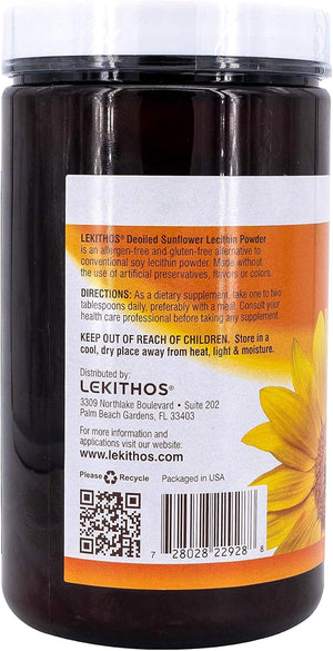 De-Oiled Sunflower Lecithin Powder - 3 Lb - Rich in Phosphatidyl Choline - Non-Gmo Project Verified - Soy Free