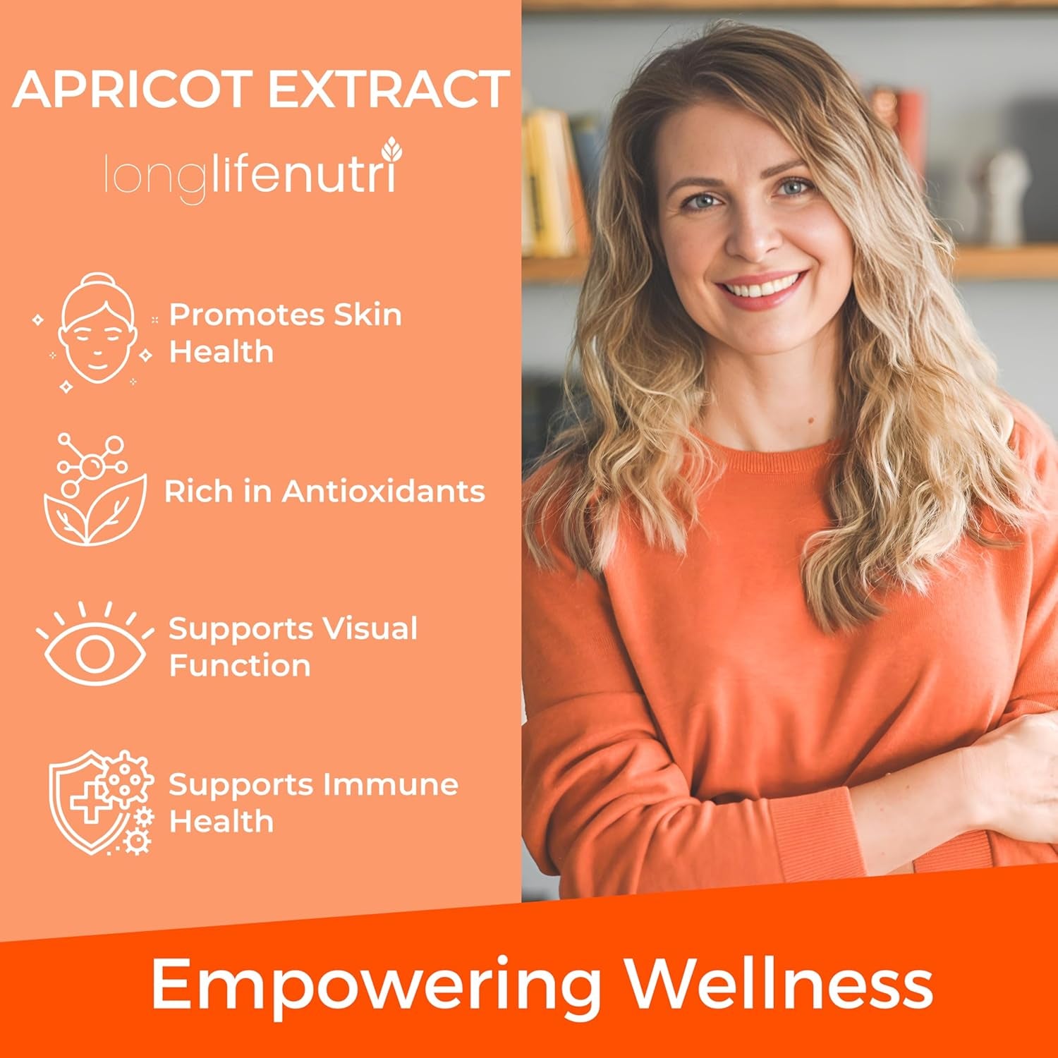 Apricot Extract - Advanced Formula, 1000Mg per Serving, 180 Vegetarian Capsules for Natural Vitality, 3-Month Supply, Organic from Prunus Armeniaca - 15:1, Made in USA, Lab Tested, Non-Gmo