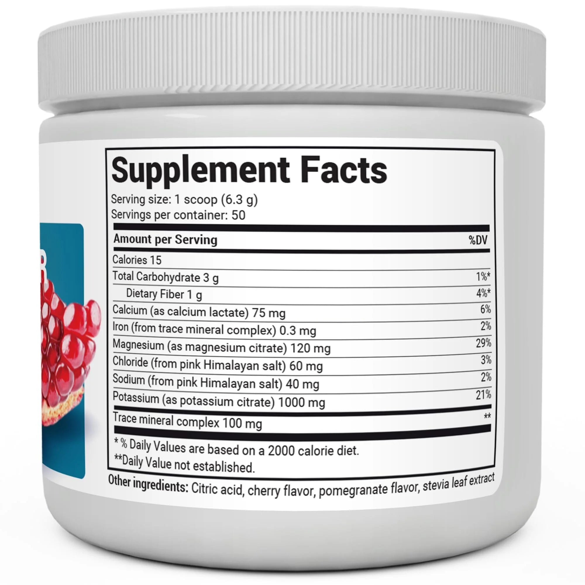 Electrolyte Powder, Pomegranate & Cherry Flavor - Hydration Powder, 50 Servings