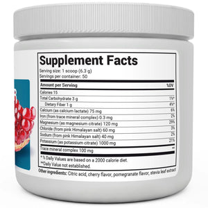 Electrolyte Powder, Pomegranate & Cherry Flavor - Hydration Powder, 50 Servings