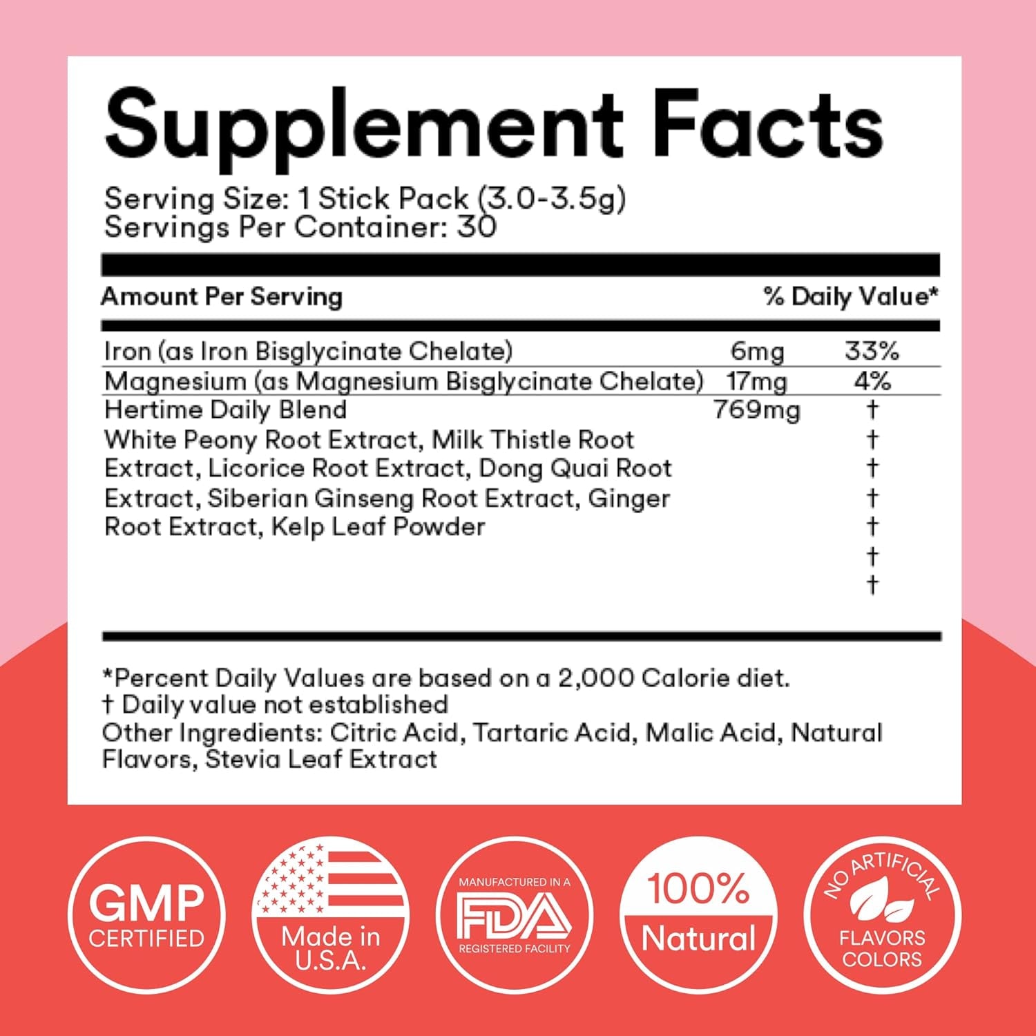 Hertime PMS - Hormone Balance for Women - PMS & Menstrual Relief - with Minerals, Peony Roots, Siberian Ginseng - Supplement for Women - 15 Drink Packets - Sugar Free - Juicy Peach