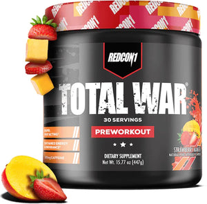 REDCON1 Total War Pre Workout Powder, Blue Lemonade - Beta Alanine + Citrulline Malate Keto Friendly Preworkout for Men & Women with 320Mg of Caffeine - Fast Acting (30 Servings)