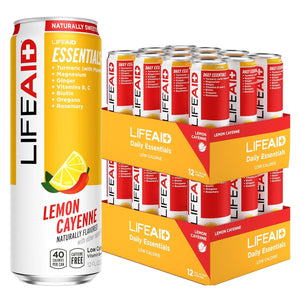 LIFEAID Vitality Blend, Daily Vitamins, Healthy Soda Replacement, 100% Clean, Vegan, GF Cans, 12 Fl Oz (Pack of 24)