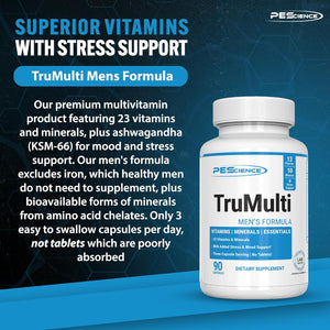 Pescience Trumulti Men'S, Multivitamin with Premium Quality Vitamin C, D, Zinc for Immune & Stress Support, 90 Capsules