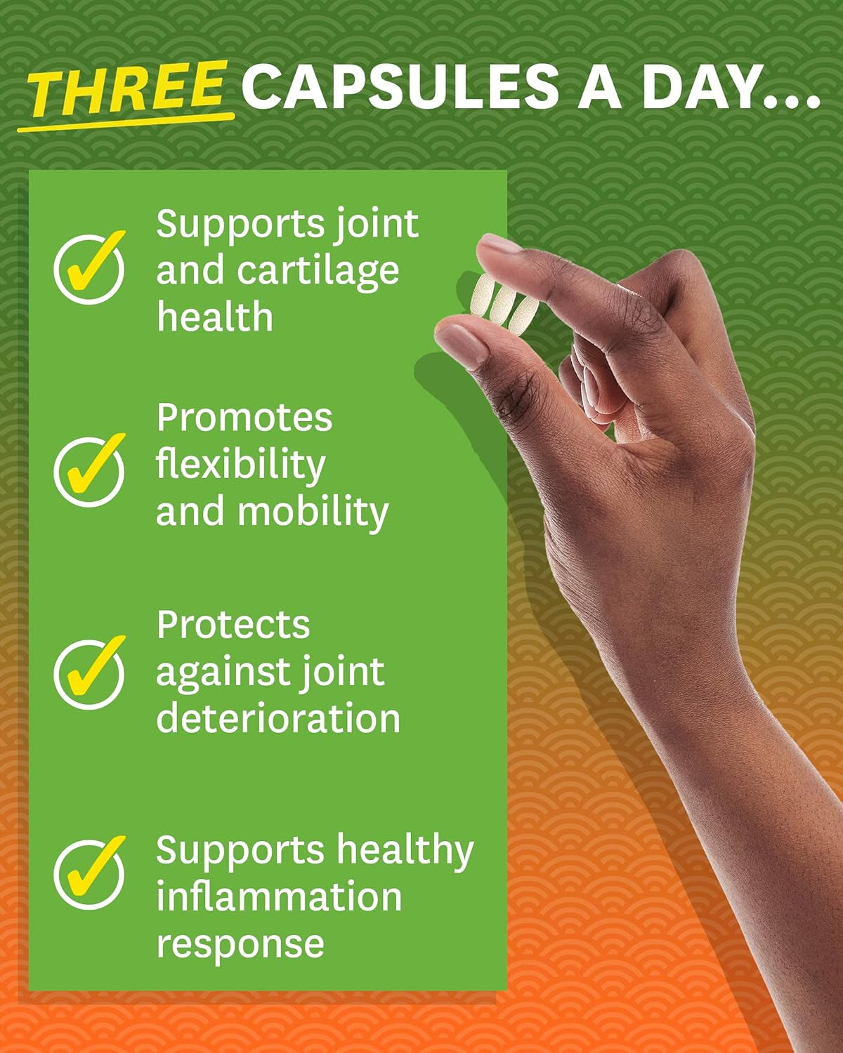 Glucosamine Chondroitin MSM - Joint Support Supplement with Turmeric for Hands, Back, Knee, and Joint Health, Advanced Relief for Bone and Joint Flexibility and Mobility - 180 Capsules