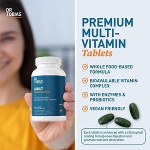 Dr. Tobias Omega 3 Fish Oil and Adult Multivitamin Includes Probiotics and Plant-Based Enzymes Promoting Overall Health - Made with Wholefoods