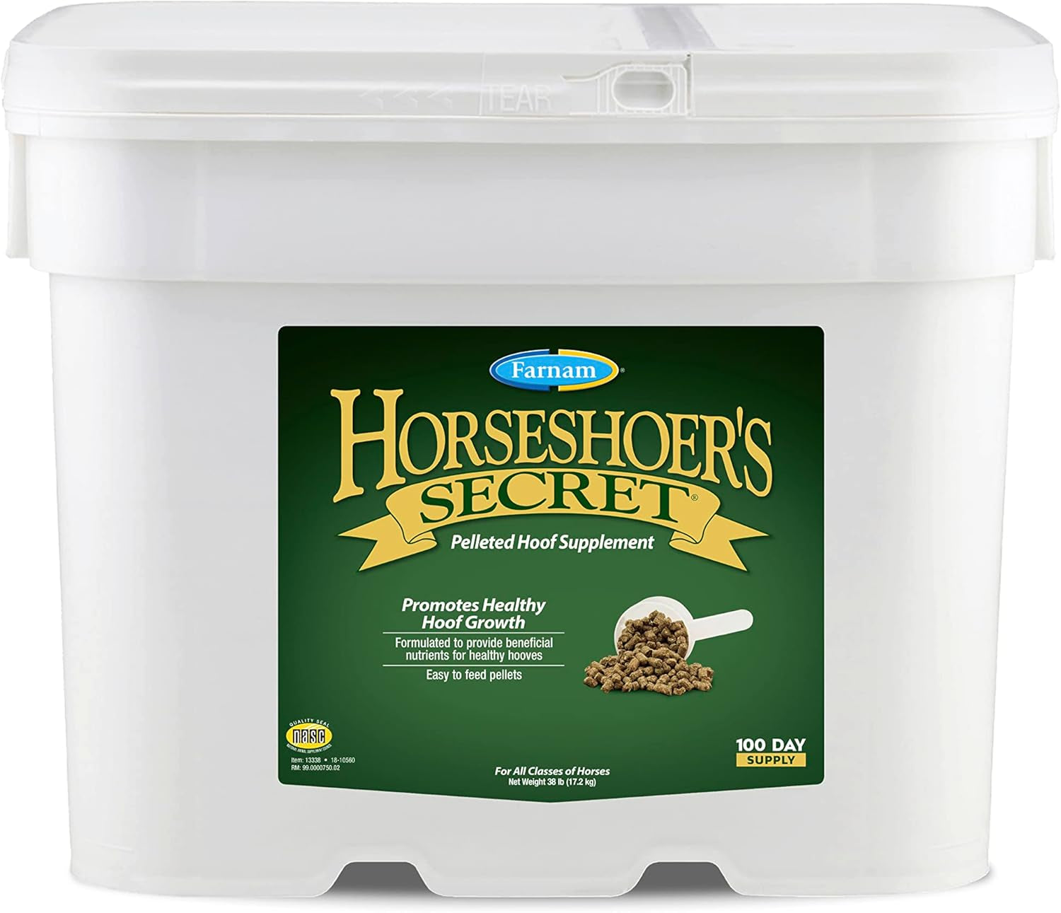 Farnam Horseshoer'S Secret Pelleted Hoof Supplements, Promotes Healthy Hoof Growth, Maintains Hoof Walls & Supports Cracked Hooves, 11 Lbs., 30 Day Supply 