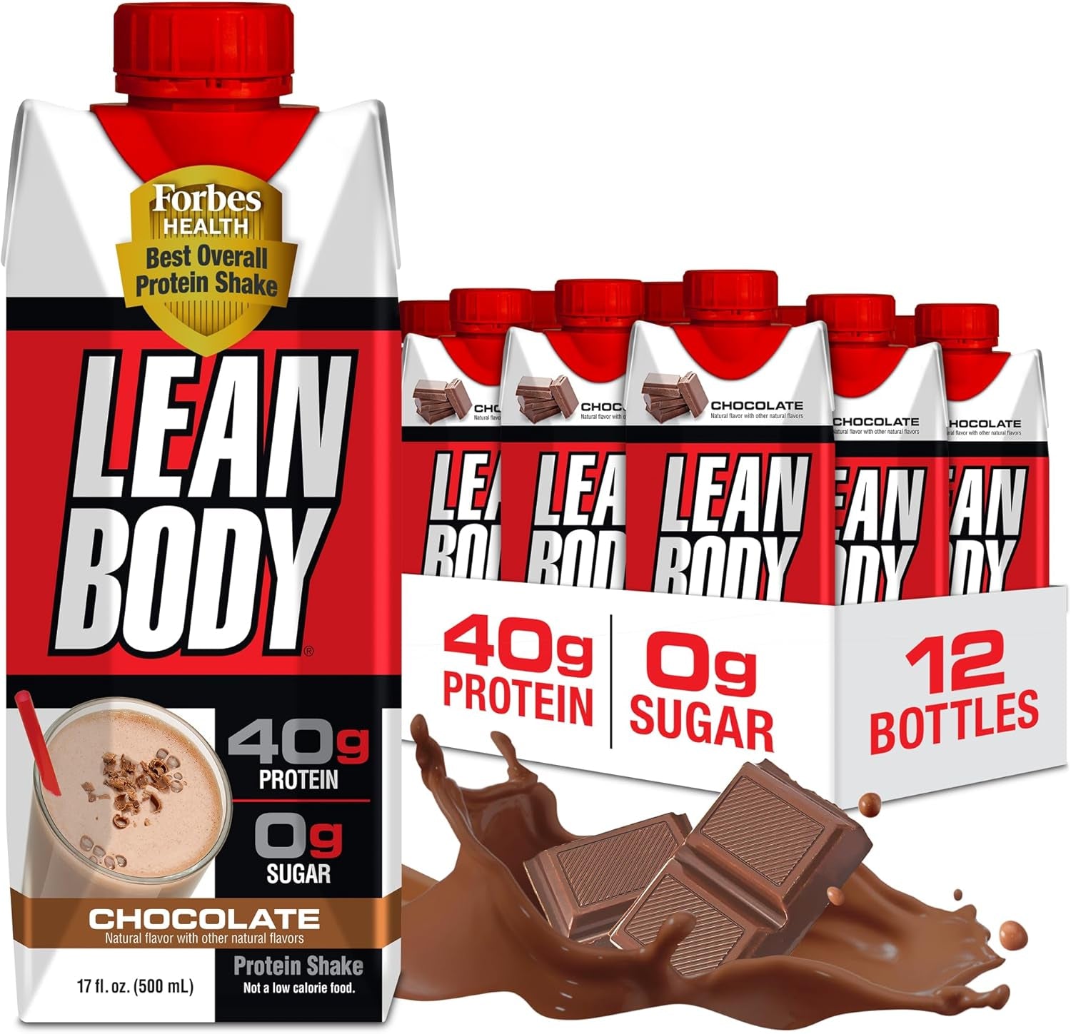Labrada Lean Body Ready-To-Drink Strawberry Protein Shake, 40G Protein, Whey Blend, 0 Sugar, Gluten Free, 22 Vitamins & Minerals, 17 Ounce (Recyclable Carton & Lid - Pack of 12) LABRADA 