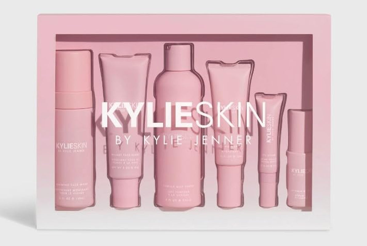 Kylie Skin Care Set: Face Wash, Toner, Scrub, Serum, Moisturizer, Eye Cream - Cruelty, Gluten & Paraben Free 