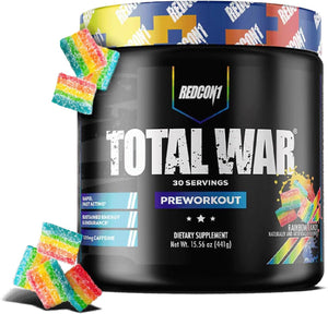 REDCON1 Total War Pre Workout Powder, Blue Lemonade - Beta Alanine + Citrulline Malate Keto Friendly Preworkout for Men & Women with 320Mg of Caffeine - Fast Acting (30 Servings)