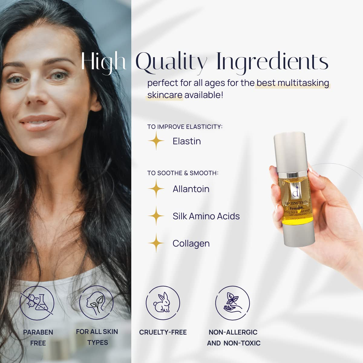 Distinction Firmalift Firming Face & Eye Serum – anti Aging Serum Lotion Cream and Moisturizer | Helps Reduce the Appearance of Fine Lines and Wrinkles, Soothes (1 Fl Oz)