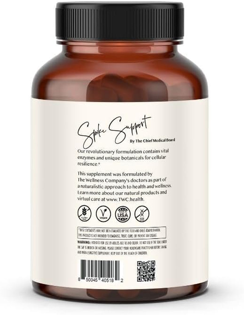 The Wellness Company Original Spike Support Formula Supplement | 120 Capsule 2 Month Supply | Natural Immunity Booster with Herbal Extracts | Vegan, Non-Gmo, Gluten-Free