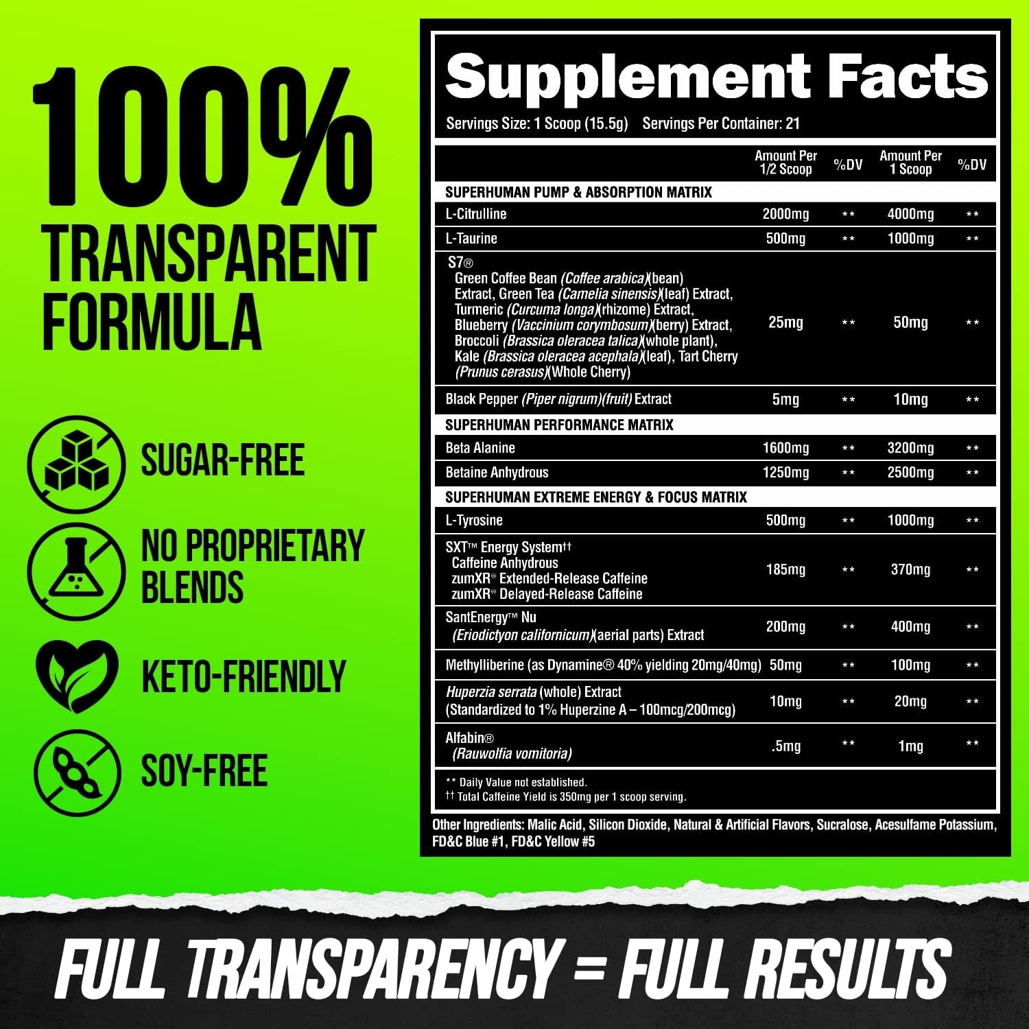 ALPHA LION Superhuman Pump Pre Workout Powder, Nootropic Caffeine & Stim Free Preworkout Supplement, Nitric Oxide Booster, Muscle Gainer, Energy & Focus (42 Servings, Peach Pumps Flavor)