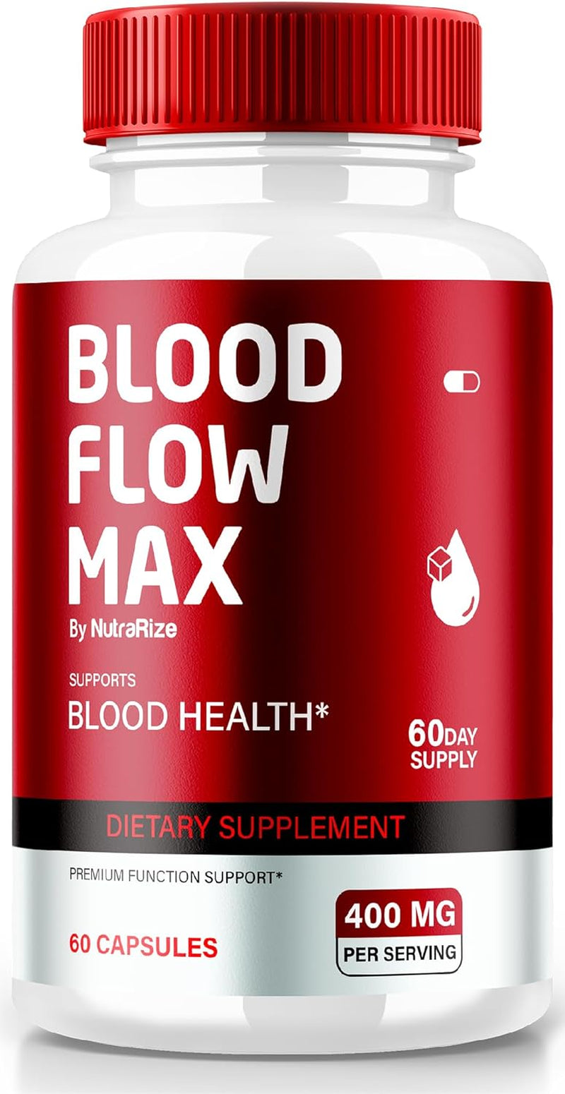 Blood Flow Max Capsules, Blood Flow Max Advanced Blood Support Formula, Maximum Strength Supplement for Healthy Blood Circulation, All Natural Vitamin Pills for Overall Wellness, Reviews (60 Capsules)
