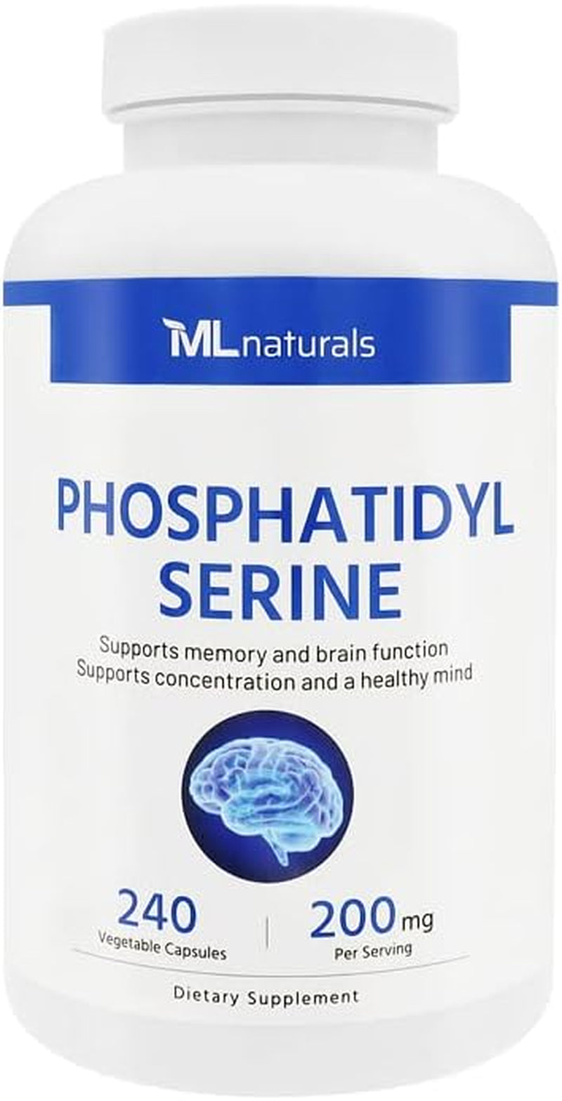 Phosphatidyl Serine 200 Mg 240 Vegetable Capsules, 99% Purity Phosphatidyl Serine. Supports Memory & Brain Function