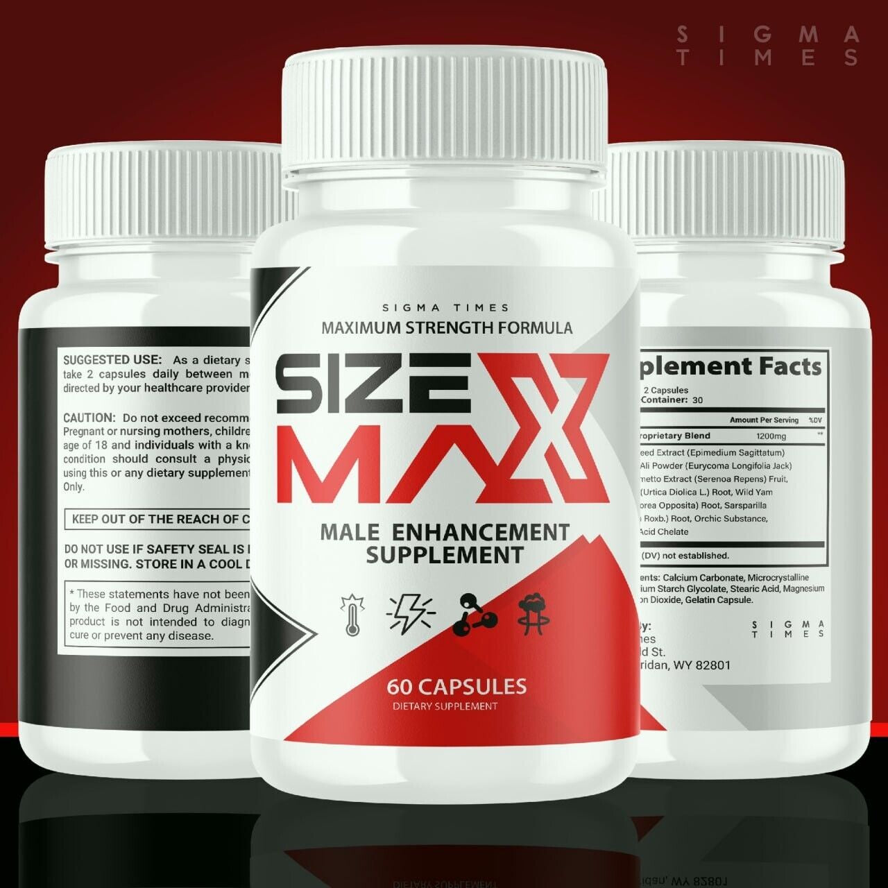 Sizemax Supplement for Men'S Health, Size Max Male Performance Pills 60Ct