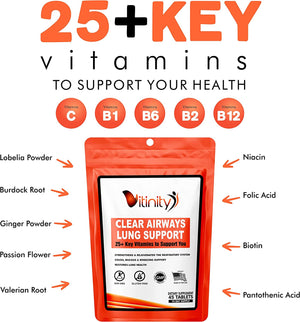 Lung Cleanse & Respiratory Support Supplement-Natural Lung Health Complex-Lung Detox for Those with Breathing, Asthma, Seasonal Allergy (30 Day) 