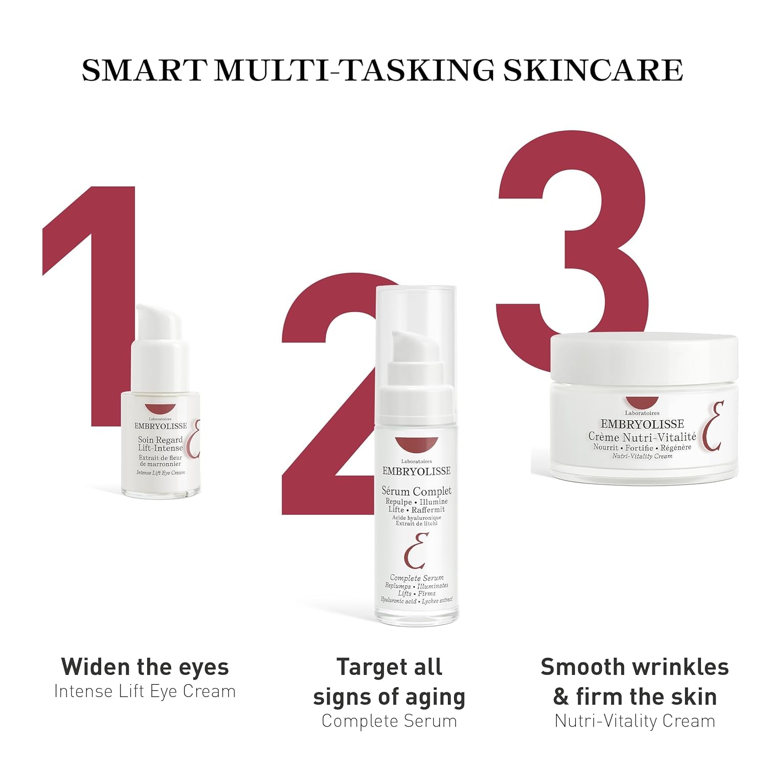 Embryolisse Intense Lift Eye Cream. Lifts Eyelids, Reduces Wrinkles, Circles, and Bags. Targeted Anti-Aging Treatment with Hyaluronic Acid 0.5 Fl.Oz.