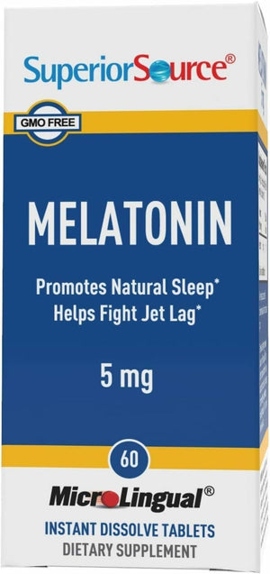 Superior Source Melatonin 3 Mg - Healthy Sleep Support Supplement for Adults - Melatonin Formula with Chamomile Aids Relaxation & Restful Sleep - 60 Sublingual Dissolving Tablets