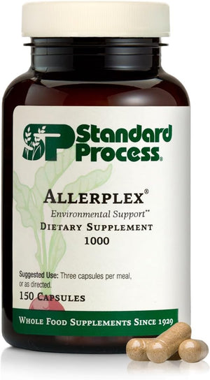 Standard Process Allerplex - Lung Health Support Supplement - Dietary Supplement with Vitamin a & Pneumotrophin PMG - Support Healthy Mucous Membranes - Supports Seasonal Challenges - 150 Capsules