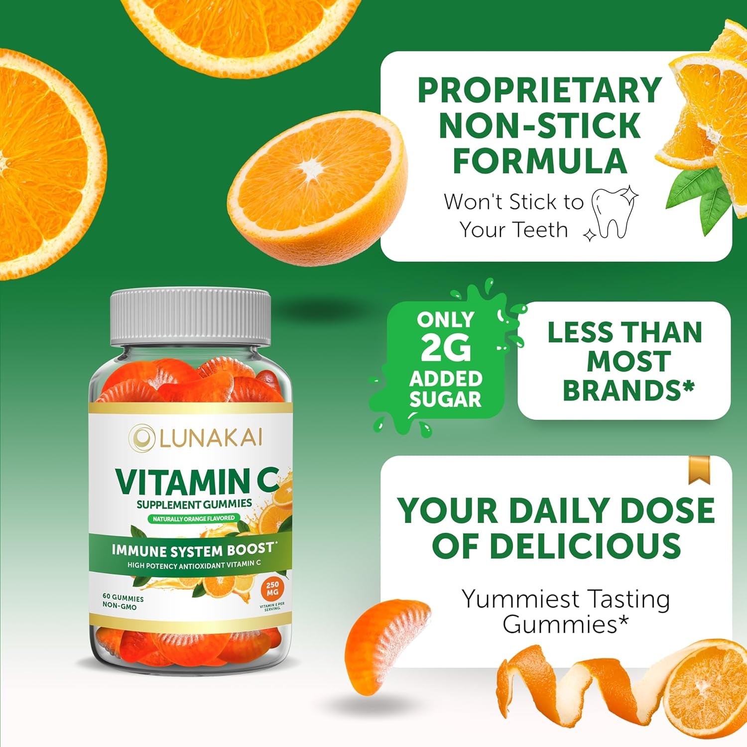 Lunakai Vitamin C and Vitamin B12 Gummies Bundle - 300Mg Organic, NON-GMO, Vegan Chewable Supplement - 3000Mcg Methylcobalamin High Absorption Energy Gummy - 30 Days Supply