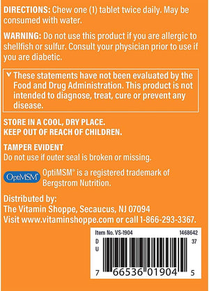Glucosamine Chondroitin MSM Chewable Wafers with 100Mg of Branded Optimsm™ Ingredient – Raspberry Flavor - Supports Healthy Joint Mobility, Flexibility & Structure (120 Count) 