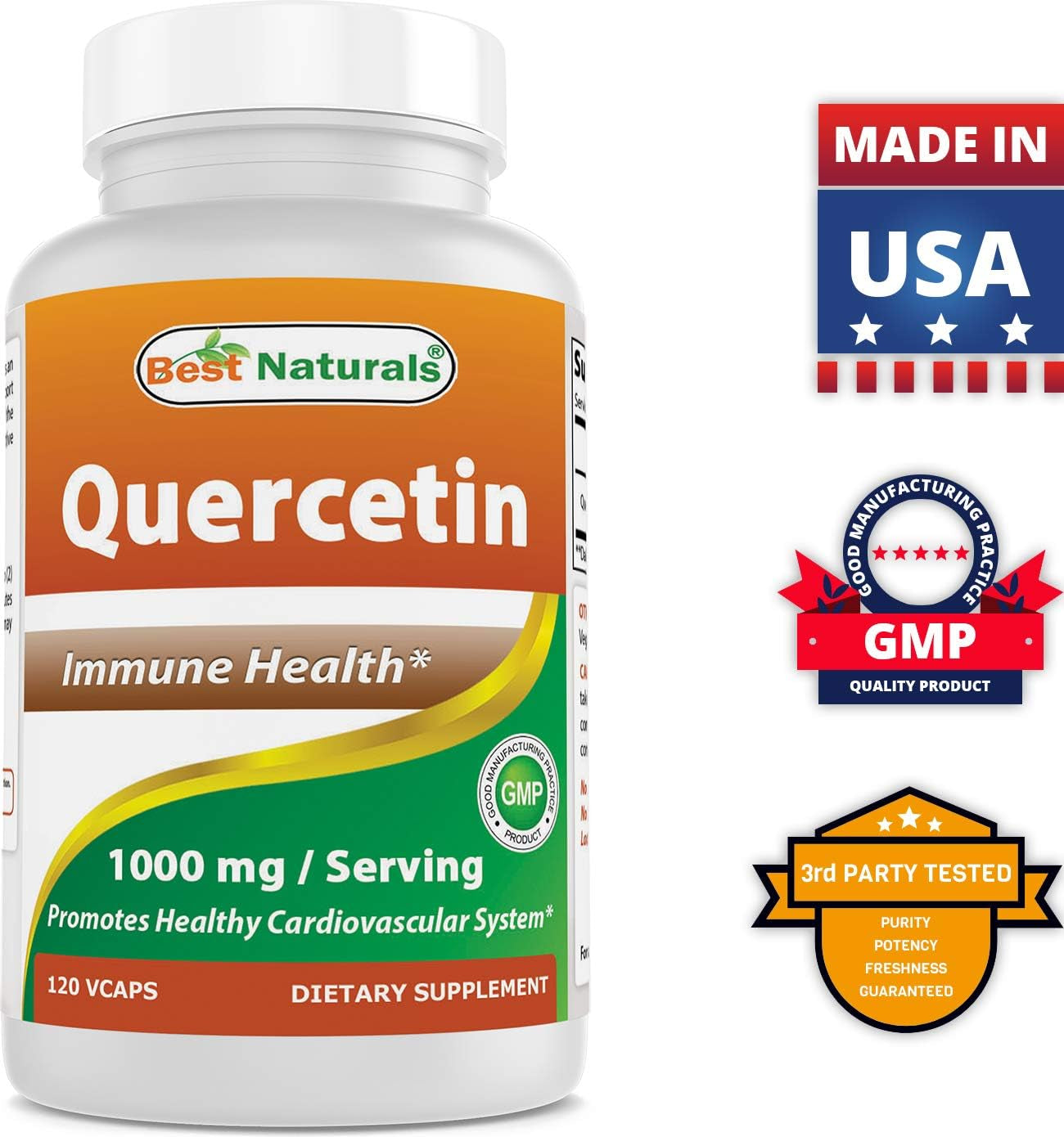 Best Naturals Quercetin 1000 Mg/Serving 120 Veggie Capsules (120 Count (Pack of 1))