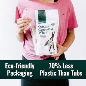 Grass Fed Organic Whey Protein Powder – Non GMO Verified, Humane Certified & Lab Tested for Toxins – Real Vanilla Flavor – Keto Friendly, Low Carb, and Kosher - 16 Ounce A2 Protein