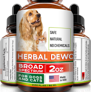 Herbal Cleanse Fot Cats and Dogs - Homeopathics Parasites and Toxins for Dogs and Cats - All Breeds and Size - Puppy & Kitten - 2Oz 