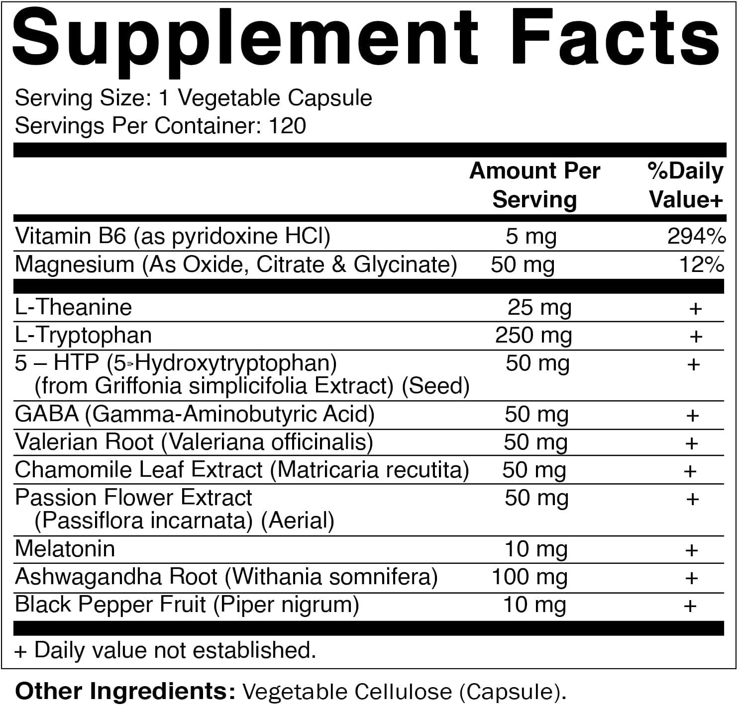 Vitamatic Advanced Sleep Aid with Melatonin - 120 Vegetable Capsules Made with B6, Magnesium, L-Theanine, L-Tryptophan, 5-HTP, GABA, Valerian, Chamomile, Passion Flower, Ashwagandha & Black Pepper