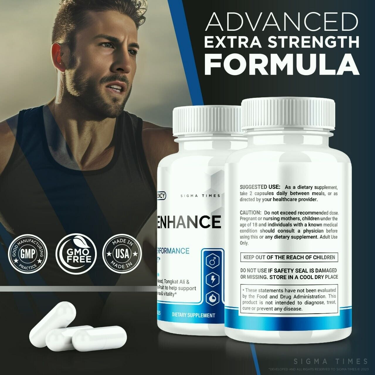 (2 Pack) Bioenhance Male Health Pills to Boost Stamina and Energy Levels