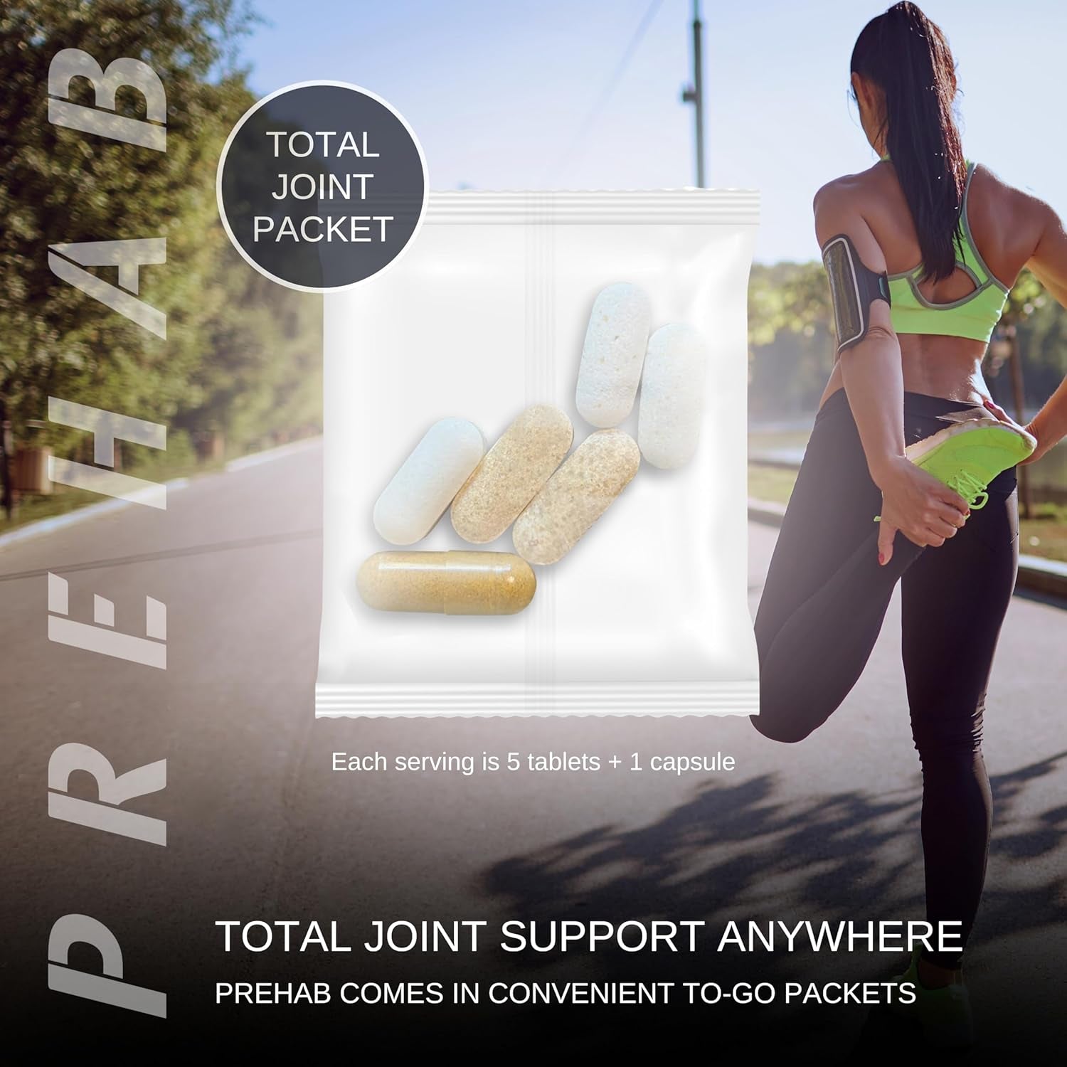 PREHAB Tendon + Ligament + Total Joint Support | Joint Supplement for Athletes | 40 Ingredient Super Complex | Glucosamine Chondroitin MSM Turmeric Boswellia | Premium Tendon Ligament Joint Supplement 