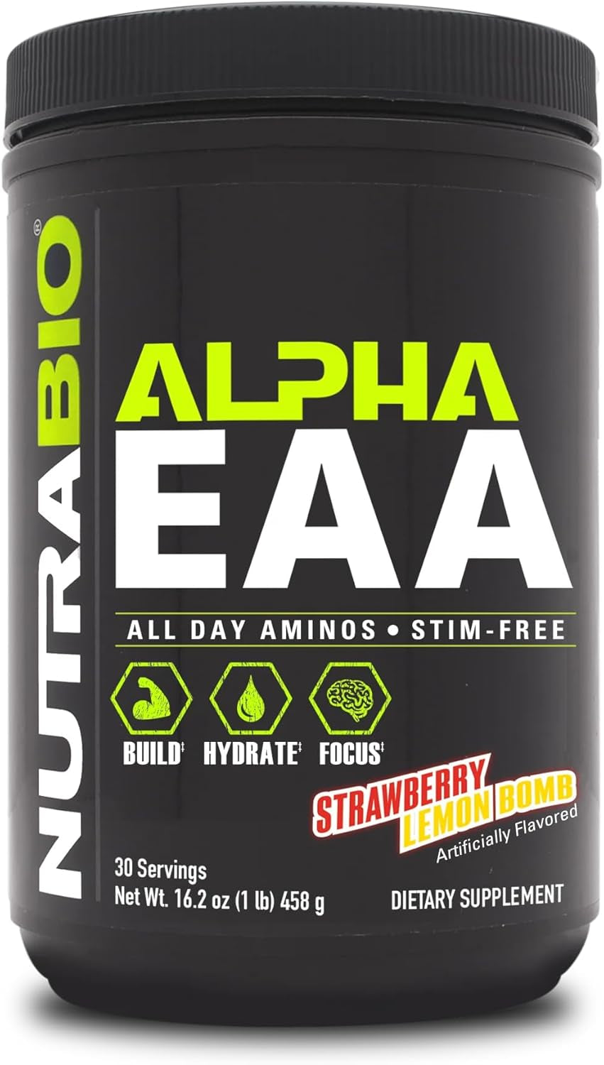 Nutrabio Alpha EAA Hydration and Recovery Supplement - Full Spectrum EAA BCAA Matrix with Electrolytes, Nootropics, Coconut Water - Recovery, Energy,