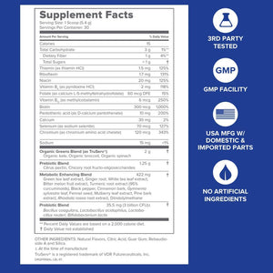 ® Primal Plants MTHF Greens Powder Superfood Supplement to Support Skin Health, Optimize Energy and Digestion, 1 Full Serving of Vegetables - Green Apple Flavor (30 Servings) (New Formula) 