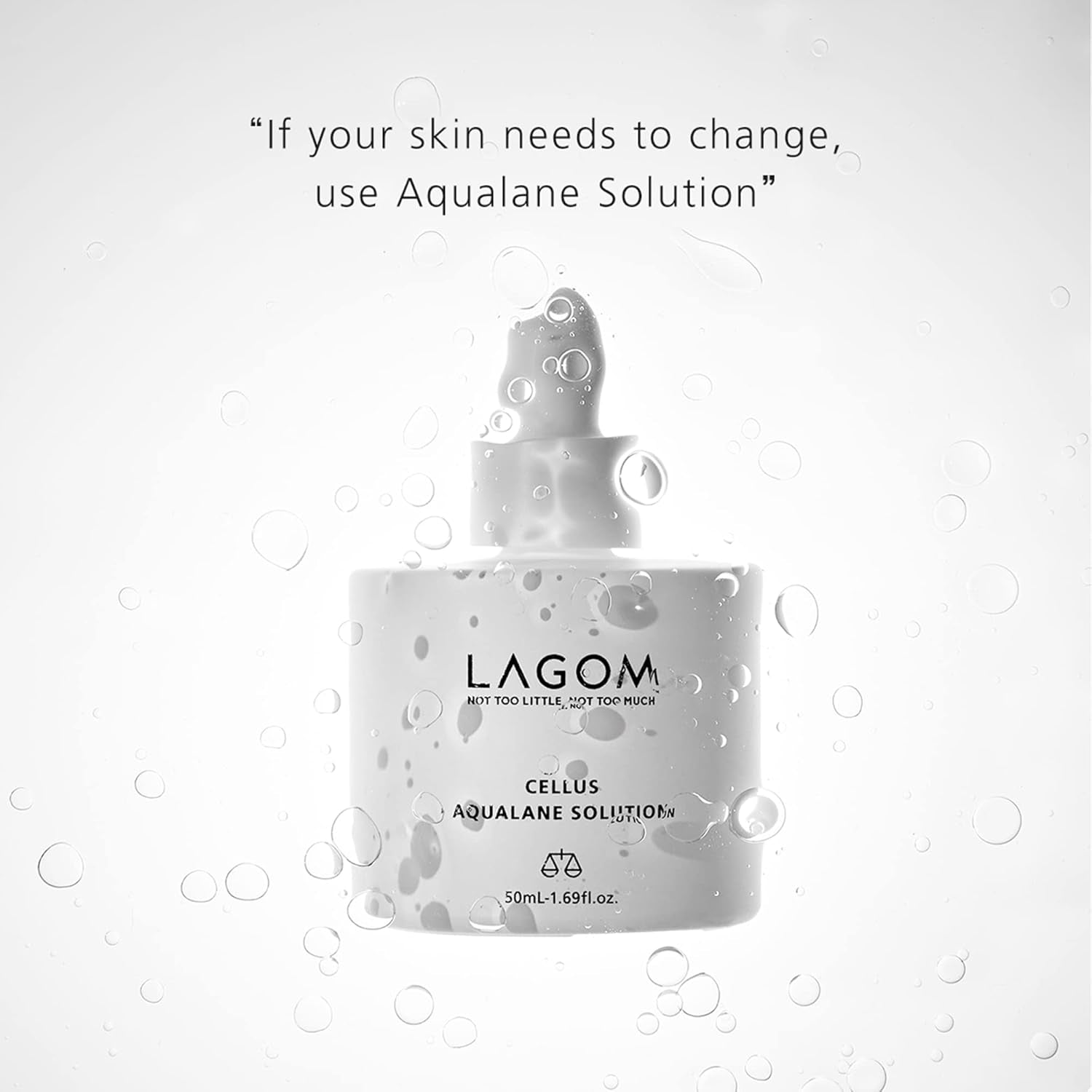 LAGOM Cellus Aqualane Solution Vegetable Squalane Essence Serum Natural Morning Face Texture Firmer Aquatide Tocopherol Enhancing Formula Sensitive Oily Dry Wrinkle Aging Skin 50Ml 1.69Oz 