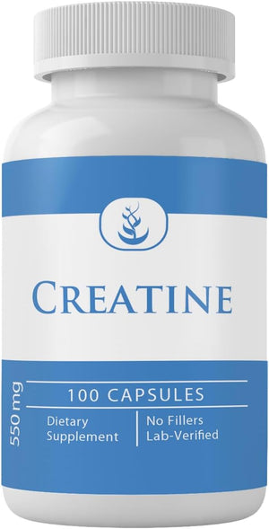 PURE ORIGINAL INGREDIENTS Creatine, (100 Capsules) Always Pure, No Additives or Fillers, Lab Verified