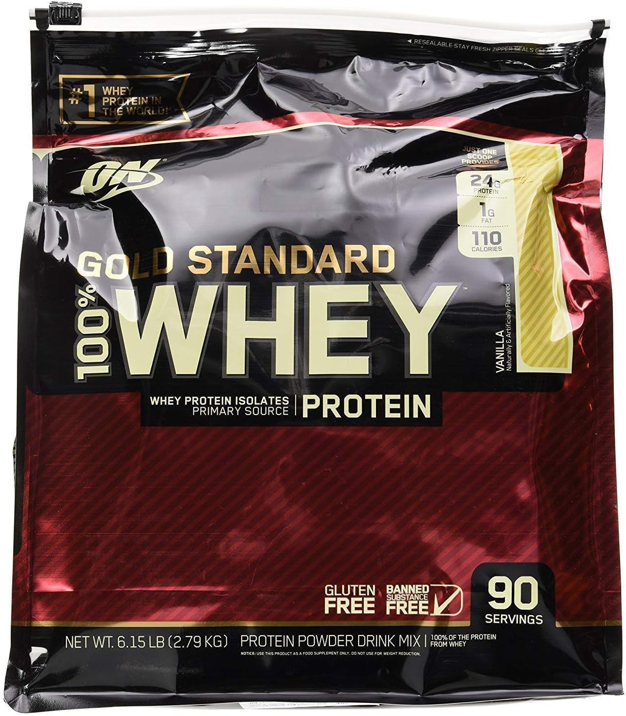 Optimum Nutrition Gold Standard 100% Whey Protein,(Vanilla) 80 Servings 