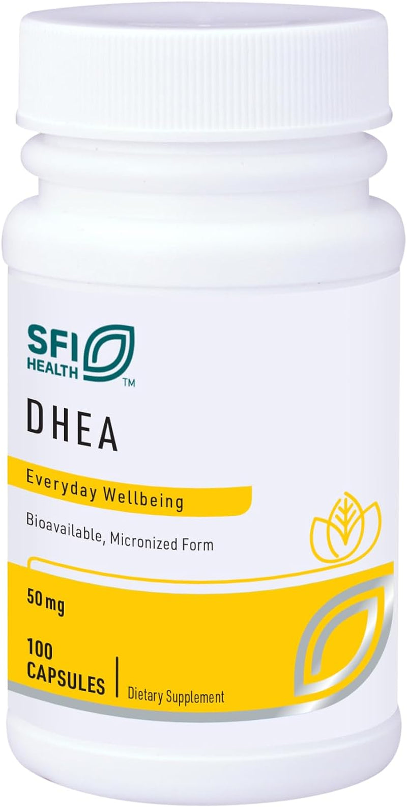 Klaire Labs SFI Health DHEA 50Mg - Dehydroepiandrosterone Derived from Wild Yam - Micronized for Superior Absorption - Soy-Free, Hypoallergenic 