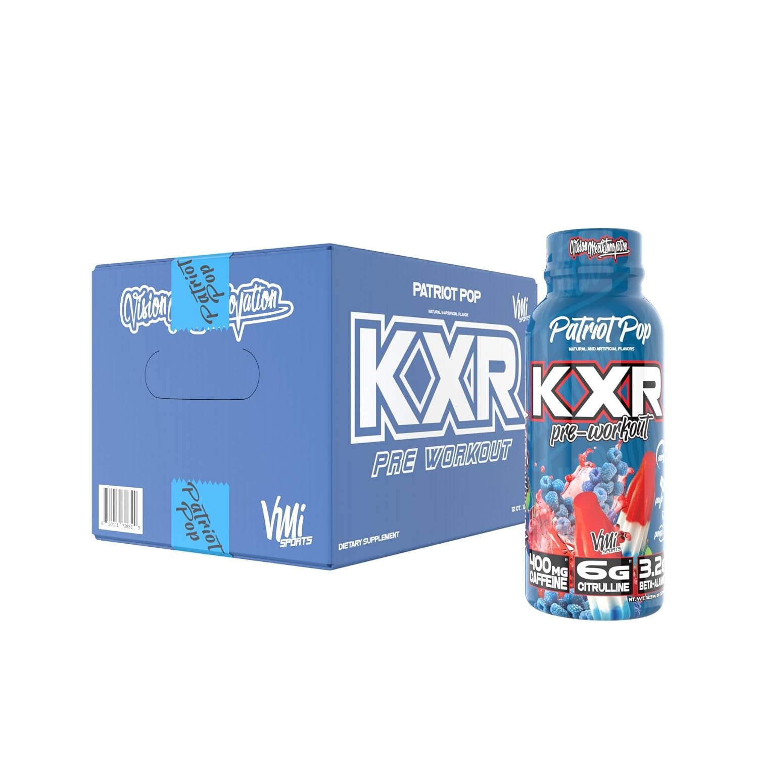 KXR High Stimulant Pre-Workout Energy Ready to Drink by VMI Sports | 400Mg Caffeine, 6G Citrulline, 3.2G Beta-Alanine | Delicious – Convenient 
