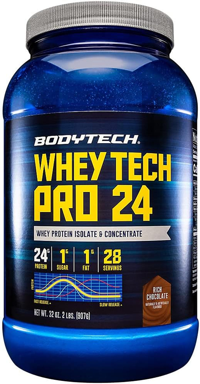 BODYTECH Whey Tech Pro 24 Protein Powder - Protein Enzyme Blend with Bcaa'S to Fuel Muscle Growth & Recovery, Ideal for Post-Workout Muscle Building - Strawberry Shortcake (2 Pound)