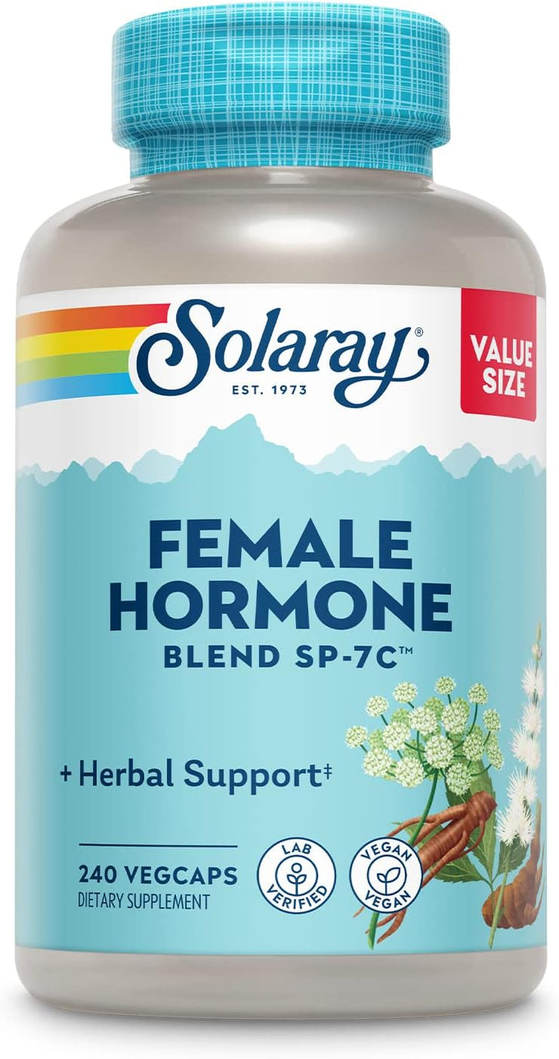 Female Hormone Blend SP-7C, Herbal Support Hormonal Balance for Women with Black Cohosh, Dong Quai, Wild Yam, and More, Vegan, Lab Verified, 60-Day 