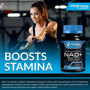 NAD Supplement, 1500Mg - Liposomal NAD+ Supplement with Resveratrol, Nad plus Boosting Supplement - Support Cellular Health, Stamina & Healthy Aging - Ultra Strength Capsules - 3 Pack