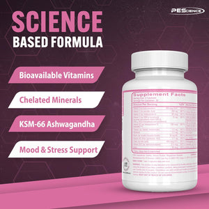 Pescience Trumulti Women'S, Multivitamin with Premium Quality Vitamin C, D, Zinc for Immune & Stress Support, 90 Capsules