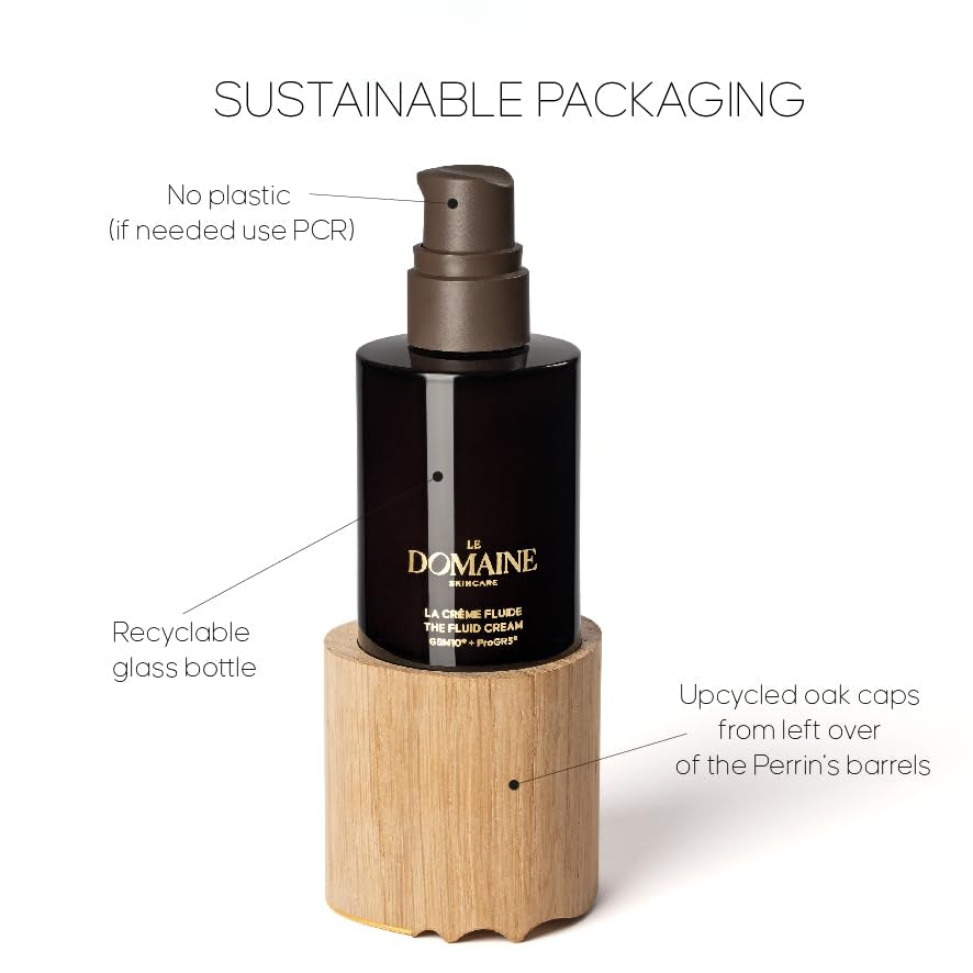 Le Domaine Fluid Face Cream | Anti-Aging Lightweight Moisturizer | Niacinamide & Patented Progr3® Treat Wrinkles | Natural Skincare for Normal & Combinatinon Skin | 50Ml