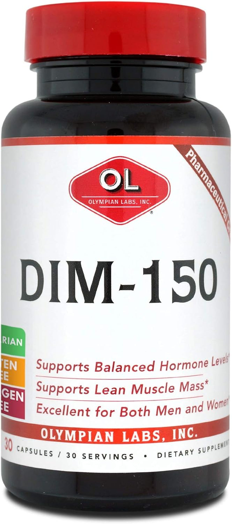 Olympian Labs DIM Supplement 150Mg - DIM Diindolylmethane 30 Capsule Supply of DIM for Estrogen Balance, Hormone Menopause Relief, Acne Treatment, PCOS, Bodybuilding