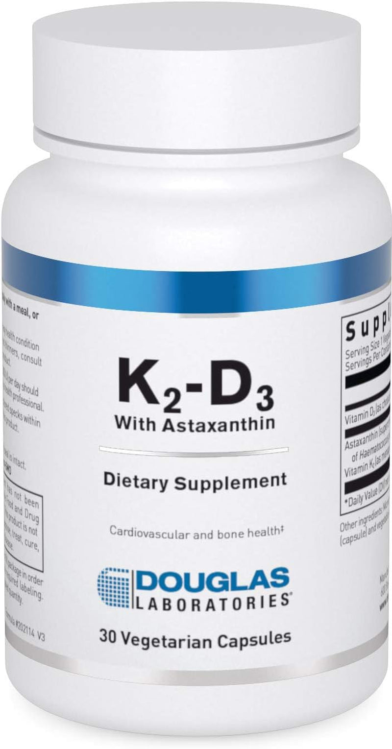 Douglas Laboratories K2-D3 with Astaxanthin - Antioxidant Support for Bones, Immune Function & Vascular Health* - with Menaquinone-7 & D Vitamin - 30 Vegetarian Capsules