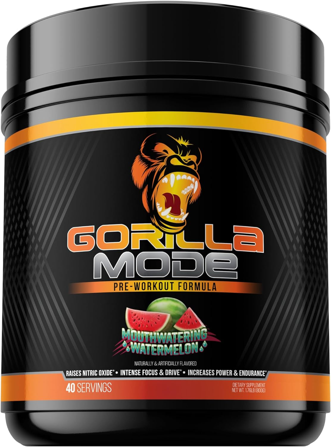 Gorilla Mode Pre Workout - Massive Pumps · Laser Focus · Energy · Power - L-Citrulline, Creatine, L-Tyrosine, Betaine, Hydroprime , Alpha-Gpc, 400Mg 